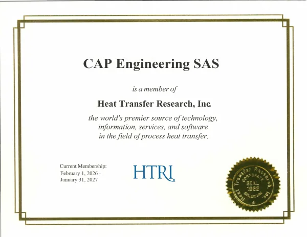 Attestation HTRI member 2026-2027
