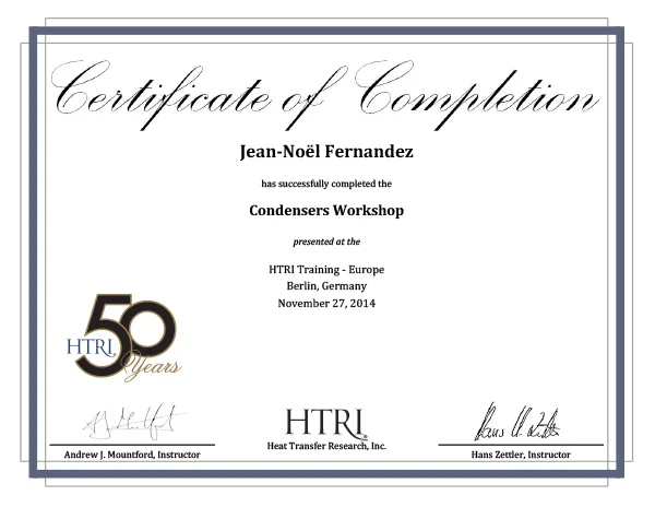 Jean-Noël Fernandez - Condensers Workshop - HTRI Training Europe - Berlin, Germany - November 27, 2014