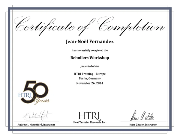 Jean-Noël Fernandez - Reboilers Workshop - HTRI Training Europe - Berlin, Germany - November 26, 2014