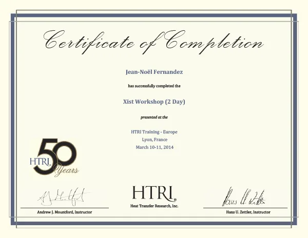 Jean-Noël Fernandez - XIST Workshop - HTRI Training Europe - Florence, Italy - March 10-11, 2014